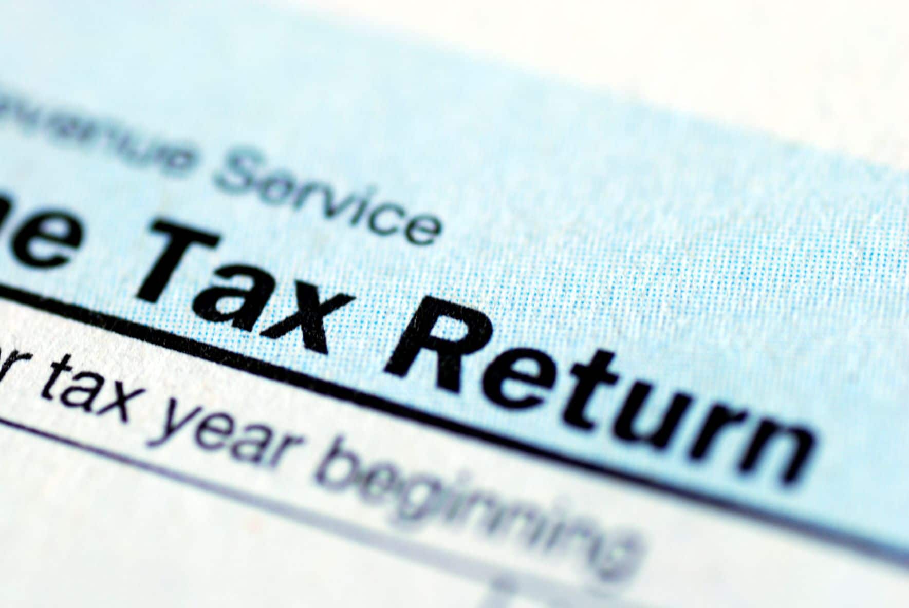 A close-up of a tax return form from the IRS.