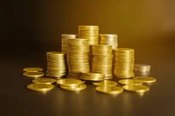 A pile of gold coins.