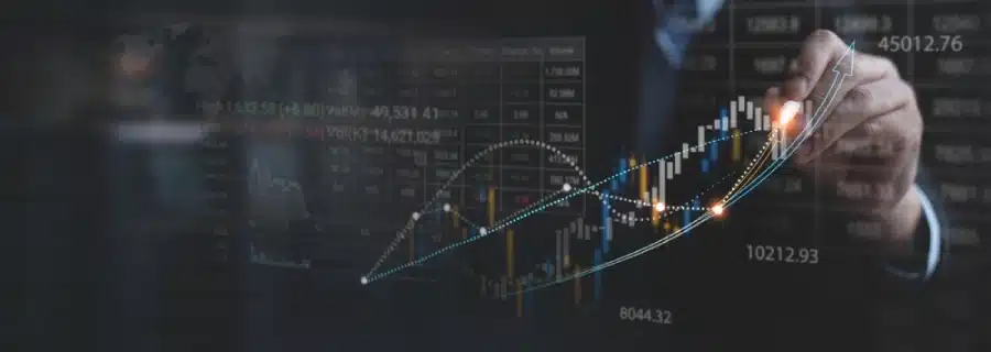 A graph of the stock market going up.