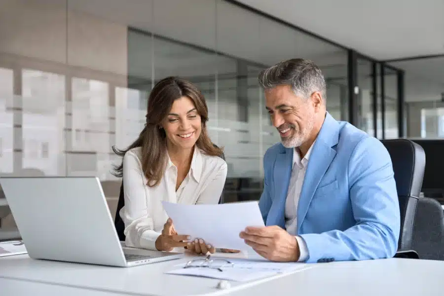A man meeting with a financial advisor.